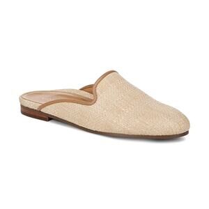 VIONIC Willa Flat Mule in Natural Raffia Tan Woven Loafers Comfort Women's 9.5